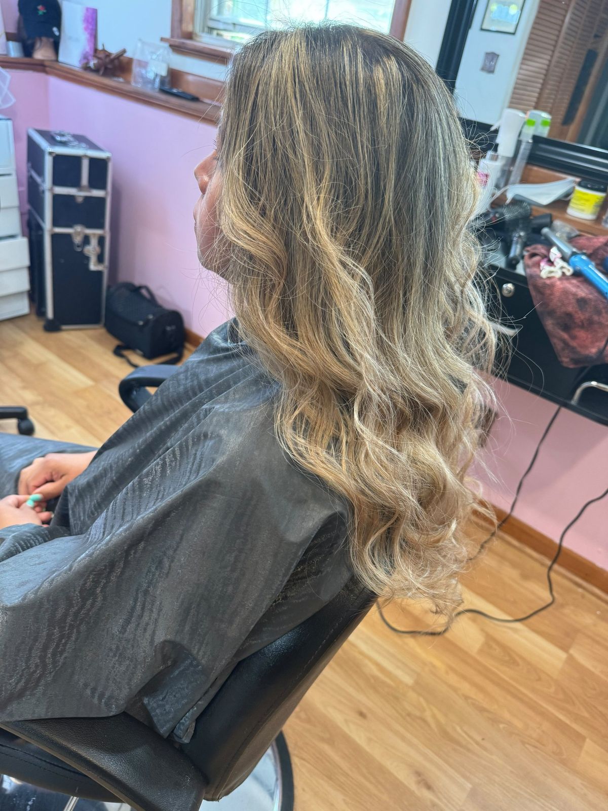 Golden balayage waves — MABE