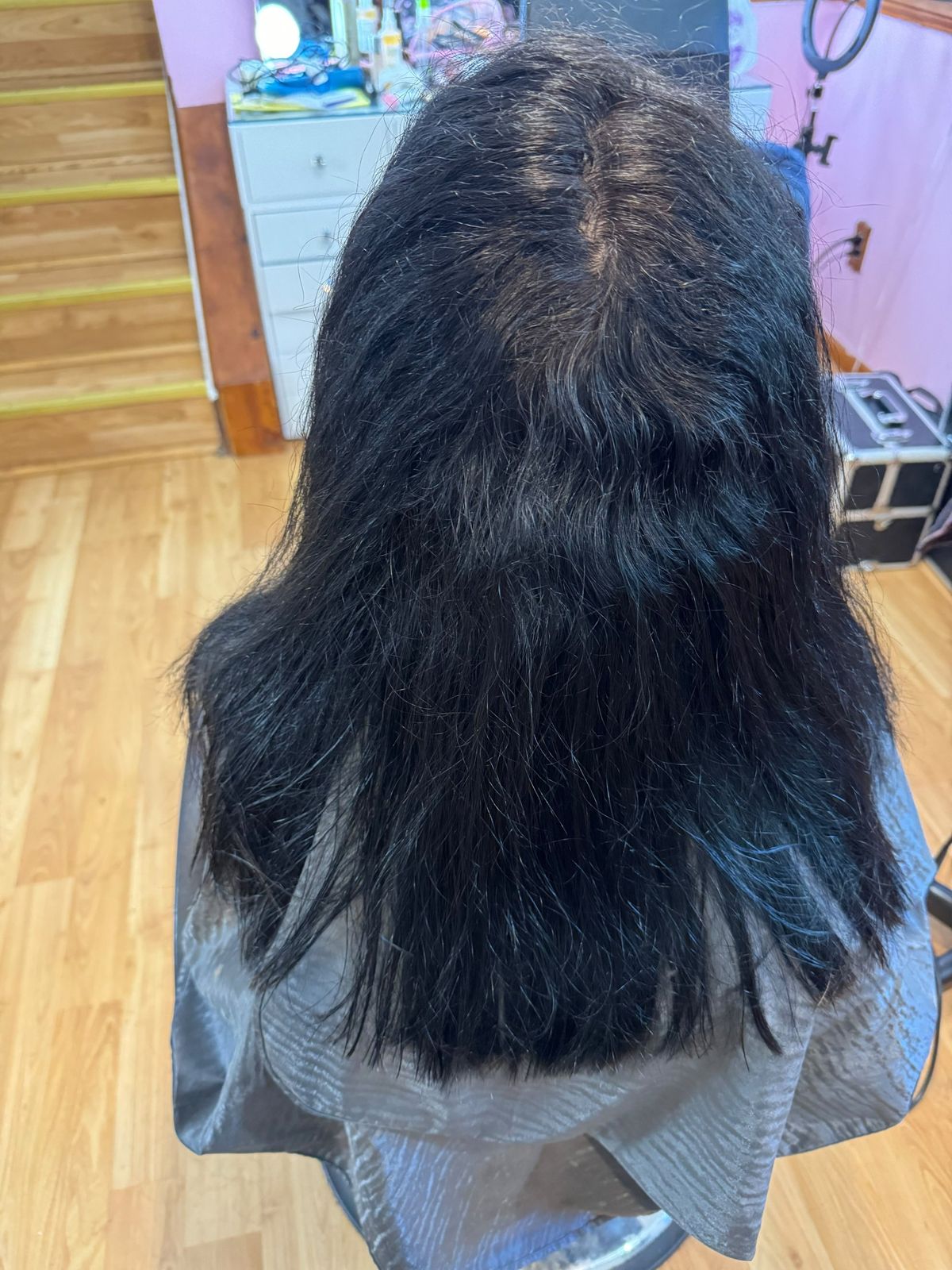 Frizz-free keratin — Before · MABE